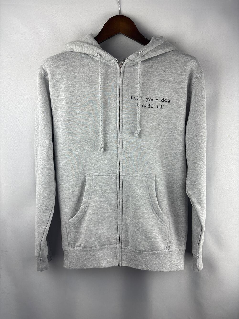 Women’s Independent Small Light Gray Graphic Zip Hoodie